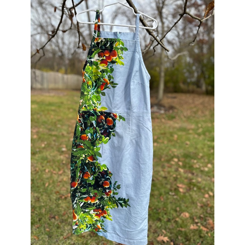 Anthropology Maeve Orange Grove Summer Dress |High neck orange tree print | SZ 0